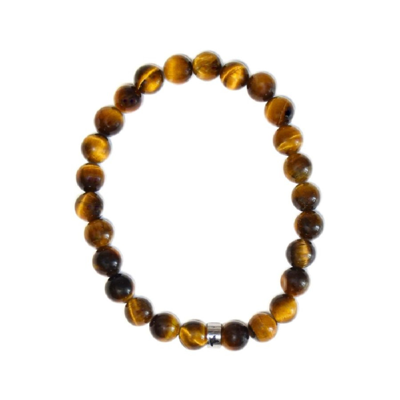 Bracelet oeil de tigre perles rondes 8 mm large de Herboristerie et Esotérisme à Libourne dans D040