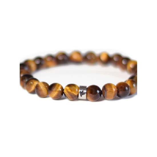 Bracelet oeil de tigre perles rondes 8 mm large de Herboristerie et Esotérisme à Libourne dans D040
