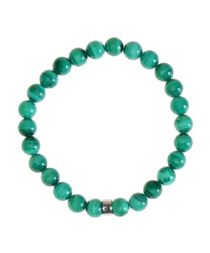 Bracelet malachite perles rondes 8 mm large de Herboristerie et Esotérisme à Libourne dans D040