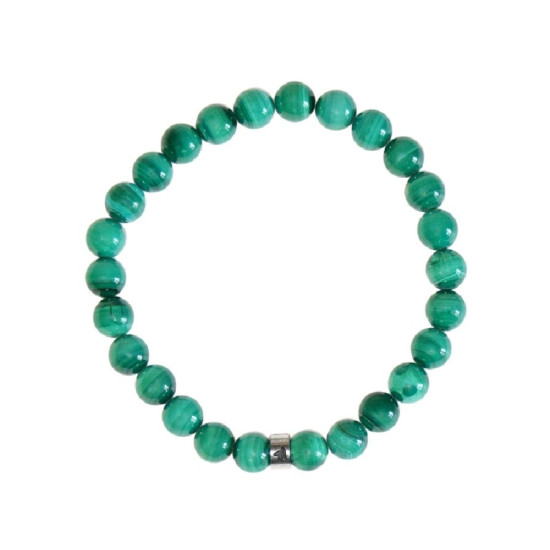 Bracelet malachite perles rondes 8 mm large de Herboristerie et Esotérisme à Libourne dans D040