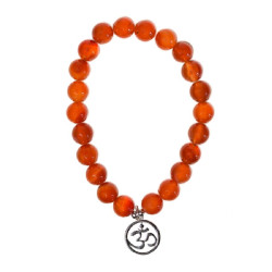 Bracelet cornaline perles 8 mm et breloque om de Herboristerie et Esotérisme à Libourne dans D040