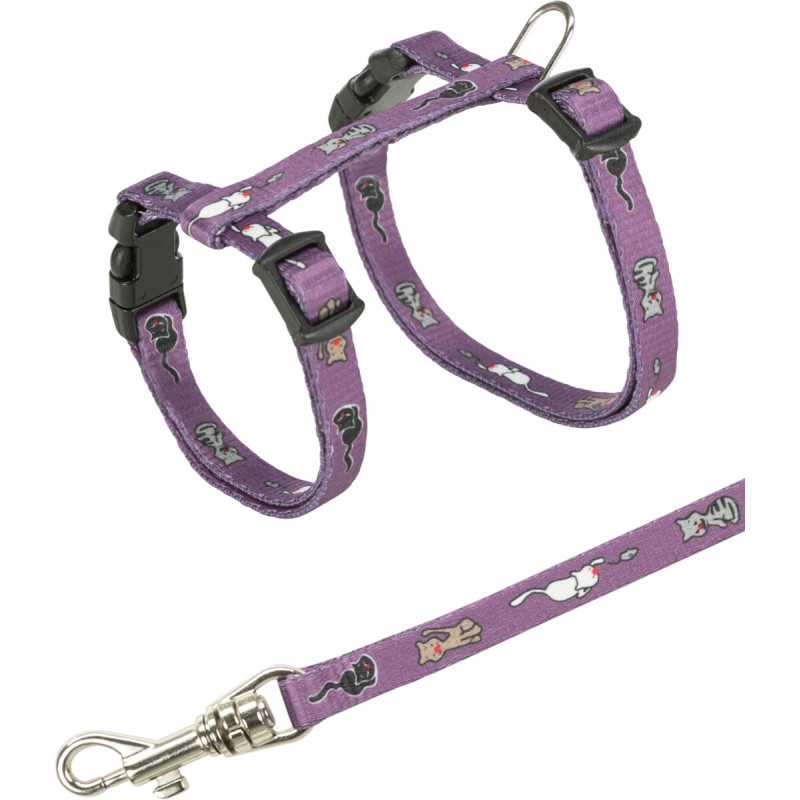 Harnais chaton laisse. motif chat 1.20 m. de Trixie - Produit pour animaux dans T050