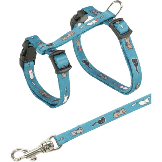 Harnais chaton laisse. motif chat 1.20 m. de Trixie - Produit pour animaux dans T050