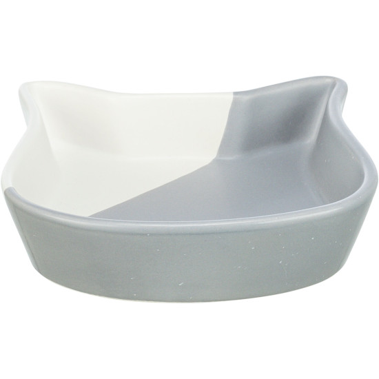 Gamelle tête chat ceramique 0.2 l/ 13cm gris de Trixie - Produit pour animaux dans T050