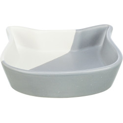 Gamelle tête chat ceramique 0.2 l/ 13cm gris de Trixie - Produit pour animaux dans T050