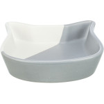 Gamelle tête chat ceramique 0.2 l/ 13cm gris de Trixie - Produit pour animaux dans T050
