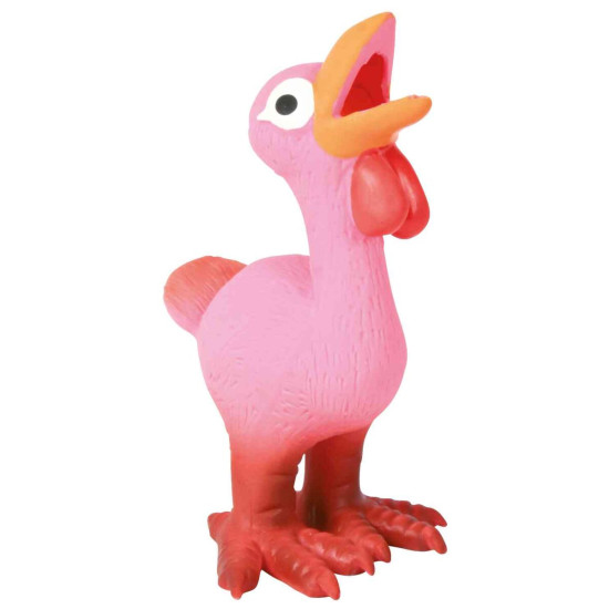 Poulet. en latex. 14cm. rose de Trixie - Produit pour animaux dans T050