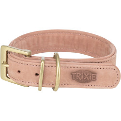 Collier pure. cuir. s–m 31–37cm/30 mm. rose de Trixie - Produit pour animaux dans T050