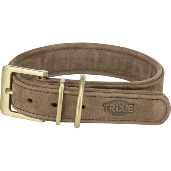 Collier en cuir pur. l–xl 52–63cm/40 mm. brun de Trixie - Produit pour animaux dans T050