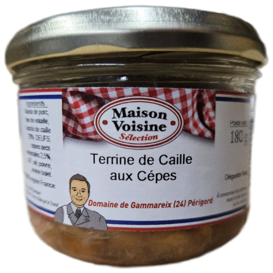 TERRINE DE CAILLE AUX CEPES 180G de Table des producteurs Libourne dans 🥔 Apéritifs à manger