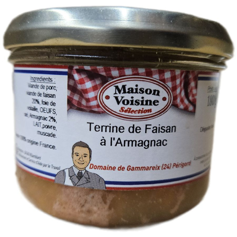 TERRINE DE FAISAN A L'ARMAGNAC 180G de Table des producteurs Libourne dans 🥔 Apéritifs à manger