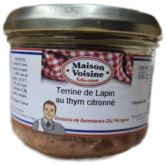 TERRINE DE LAPIN AU THYM CITRONNE 180G de Table des producteurs Libourne dans 🥔 Apéritifs à manger