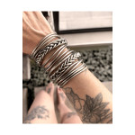 Jonc bouddhiste tresse argent fonce m de Cherie Sheriff : Les joncs bouddhistes dans C1551