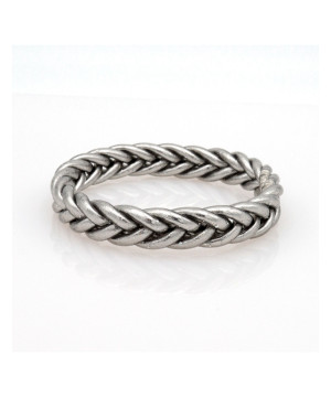 Jonc bouddhiste tresse argent fonce s de Cherie Sheriff : Les joncs bouddhistes dans C1551