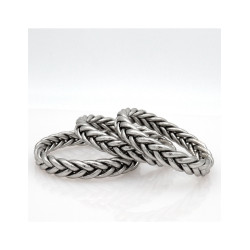 Jonc bouddhiste tresse argent fonce s de Cherie Sheriff : Les joncs bouddhistes dans C1551