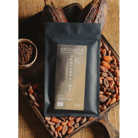 Tablette chocolat noir 70% poivre de timut 75g de Table des producteurs Libourne dans 🍫 Chocolats