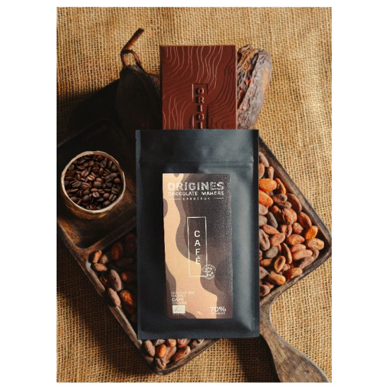 Tablette chocolat noir 70% cafe 75g de Table des producteurs Libourne dans 🍫 Chocolats