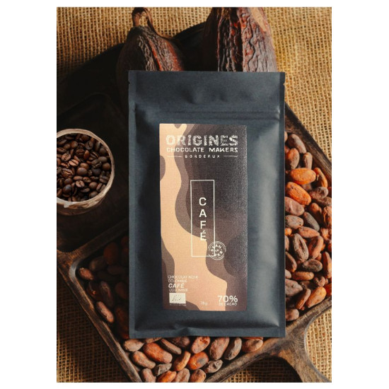 Tablette chocolat noir 70% cafe 75g de Table des producteurs Libourne dans 🍫 Chocolats