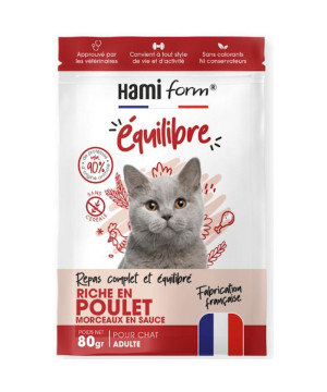 Repas complet poulet pour chat 80gr