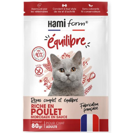 Repas complet poulet pour chat 80gr