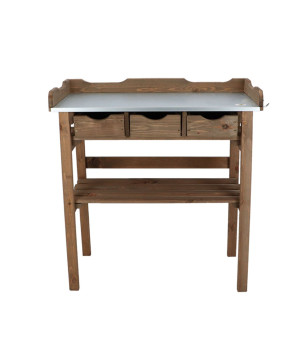 Table à rempoter av. tiroirs marron de Esschert design - deco maison et jardin dans E058