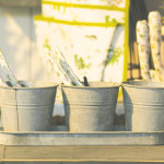 3 pots fleurs+soucoupe zinc patiné de Esschert design - deco maison et jardin dans E058