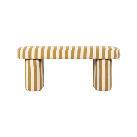 Banc belly camel+ecru 100x34h42cm de Comptoir de Famille - Objet de décoration dans Y001