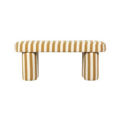 Banc belly camel+ecru 100x34h42cm de Comptoir de Famille - Objet de décoration dans Y001
