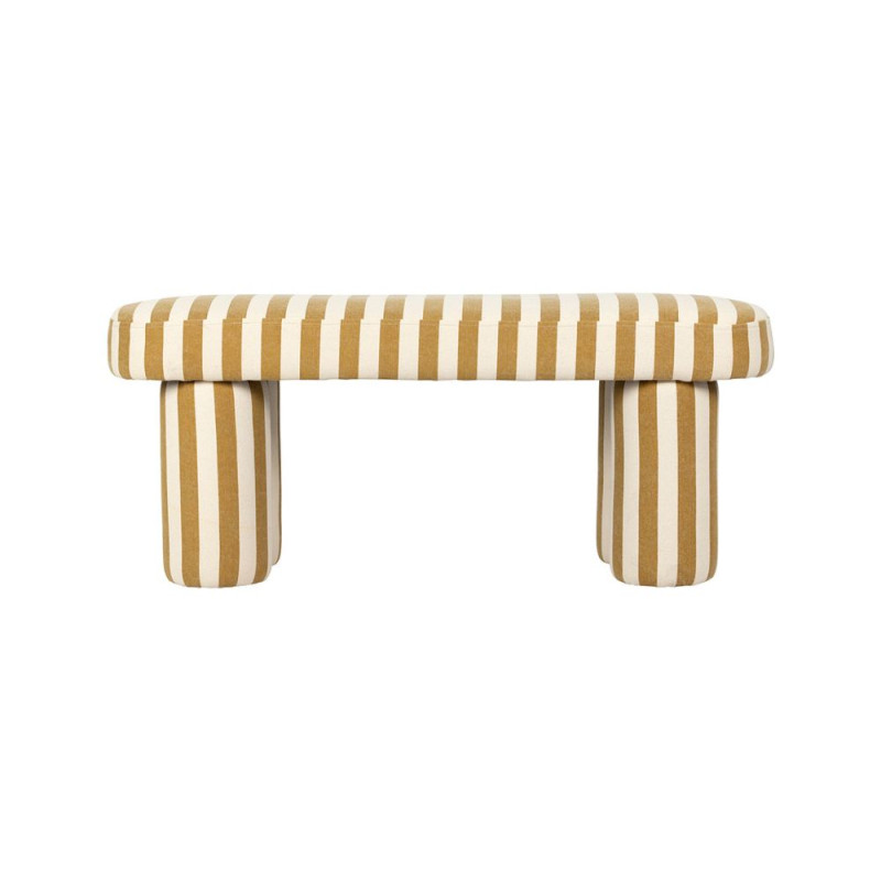 Banc belly camel+ecru 100x34h42cm de Comptoir de Famille - Objet de décoration dans Y001