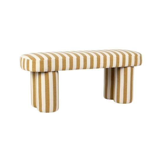 Banc belly camel+ecru 100x34h42cm de Comptoir de Famille - Objet de décoration dans Y001