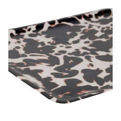 Plateau felien blanc+brun 40x30cm de Comptoir de Famille - Objet de décoration dans Y001