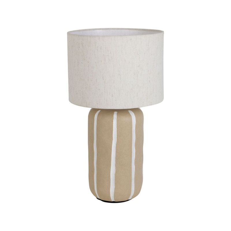 Lampe paese beige+blanc d25 h46cm de Comptoir de Famille - Objet de décoration dans Y001