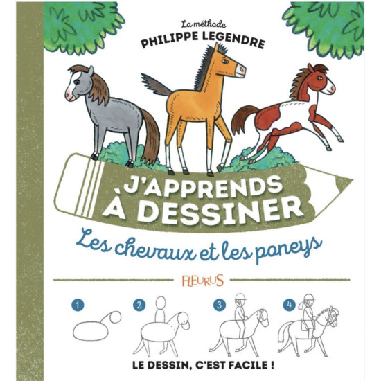 Les chevaux et les poneys j'apprends a dessiner de Jardinerie Bordeaux Libourne Gironde dans C022