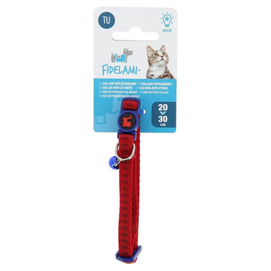 Collier chat reflechissant confort - rouge/bleu de Jardinerie Bordeaux Libourne Gironde dans C022