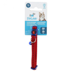 Collier chat reflechissant confort - rouge/bleu de Jardinerie Bordeaux Libourne Gironde dans C022