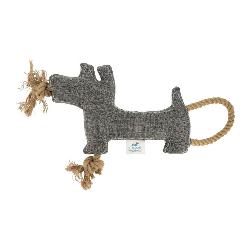 Doudou chien tissu et corde sonore de Jardinerie Bordeaux Libourne Gironde dans C022