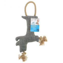 Doudou chien tissu et corde sonore de Jardinerie Bordeaux Libourne Gironde dans C022
