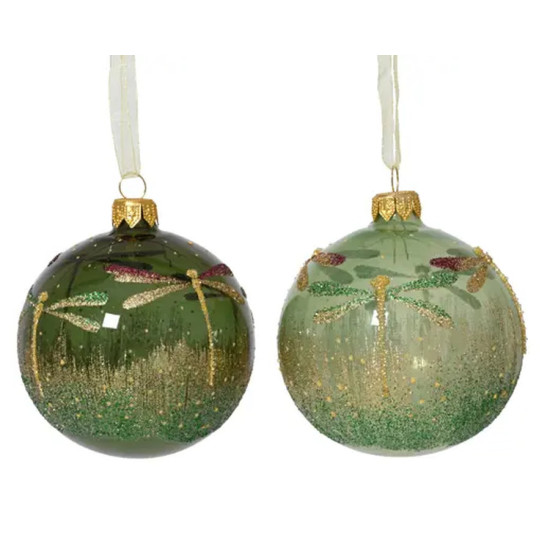 Boule verre transparent brillant d8cm 2col ass de Kaemingk - deco de la maison dans K002
