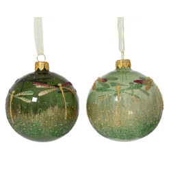 Boule verre transparent brillant d8cm 2col ass de Kaemingk - deco de la maison dans K002