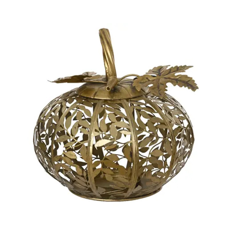 Lanterne fer citrouille or 23cm de Kaemingk - deco de la maison dans K002