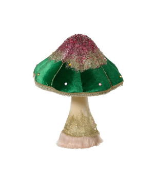 Champignon velours paillettes+strass 42cm de Kaemingk - deco de la maison dans K002