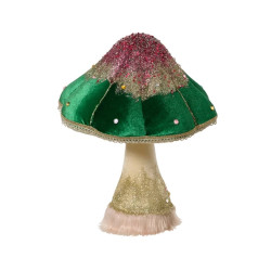 Champignon velours paillettes+strass 42cm de Kaemingk - deco de la maison dans K002