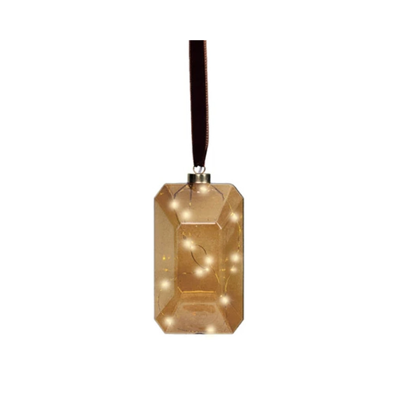 Figurine micro led 15l marron/blanc chaud 17cm de Kaemingk - deco de la maison dans K002