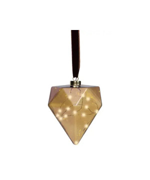 Figurine micro led 15l marron/blanc chaud d15 de Kaemingk - deco de la maison dans K002