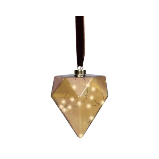 Figurine micro led 15l marron/blanc chaud d15 de Kaemingk - deco de la maison dans K002