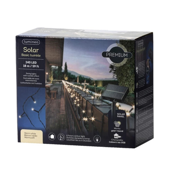 Guirlande solar 240l noir/blanc chaud 18m de Kaemingk - deco de la maison dans K002