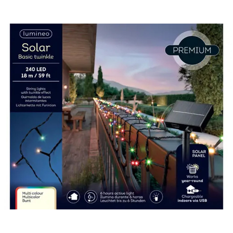 Guirlande solar 240l noir/multi 18m de Kaemingk - deco de la maison dans K002