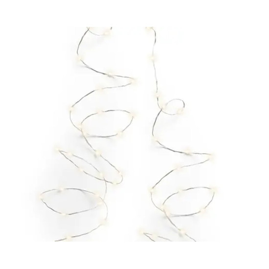 Guirlande 50l argent/blanc chaud 2.45m de Kaemingk - deco de la maison dans K002