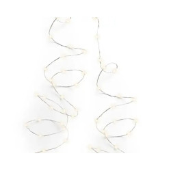 Guirlande 50l argent/blanc chaud 2.45m de Kaemingk - deco de la maison dans K002