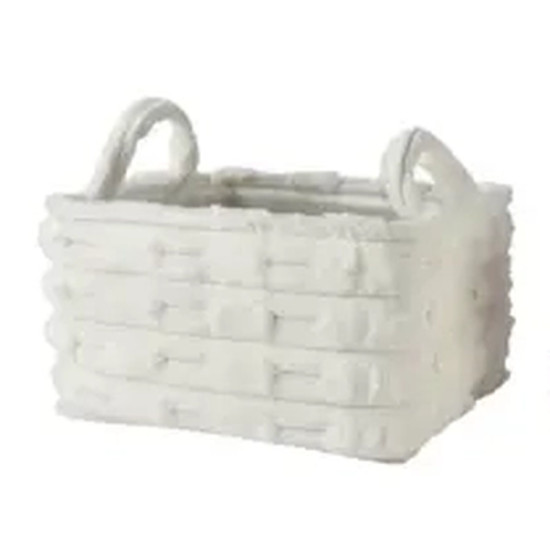 Panier blanc casse 35x25cm h20cm de Kaemingk - deco de la maison dans K002